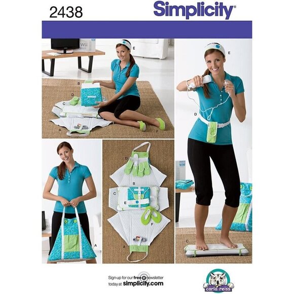 Simplicity Sewing Pattern 2438 Workout Accessories Bag Tote Slippers - Picture 1 of 3